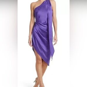 New with Tags Ronny Kobo Zoe One Shoulder Dress X-Large, ULTRA VIOLET